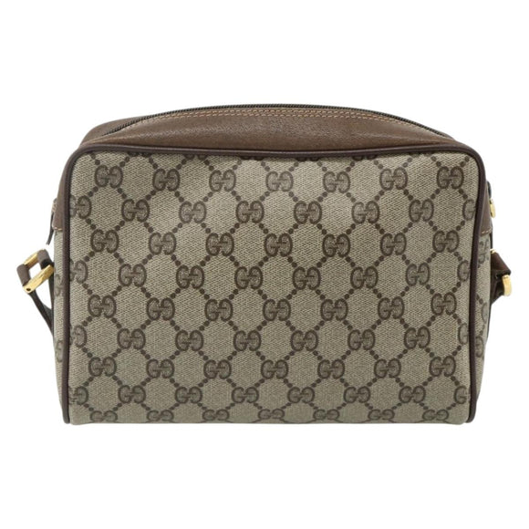 GUCCI GG Supreme Web Sherry Line Bag PVC Beige Gold 119 02 087 Auth 179638