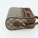 GUCCI GG Supreme Web Sherry Line Bag PVC Beige Gold 119 02 087 Auth 179638-4