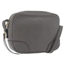 GUCCI Micro GG Canvas Guccissima Bag Leather Outlet Gray Gold 449413 Auth 179640-1