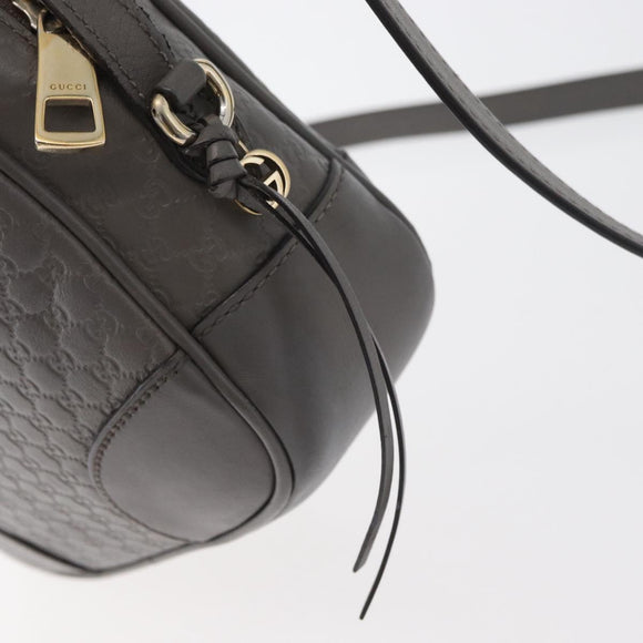 GUCCI Micro GG Canvas Guccissima Bag Leather Outlet Gray Gold 449413 Auth 179640