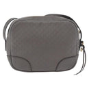 GUCCI Micro GG Canvas Guccissima Bag Leather Outlet Gray Gold 449413 Auth 179640-3