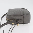 GUCCI Micro GG Canvas Guccissima Bag Leather Outlet Gray Gold 449413 Auth 179640-5