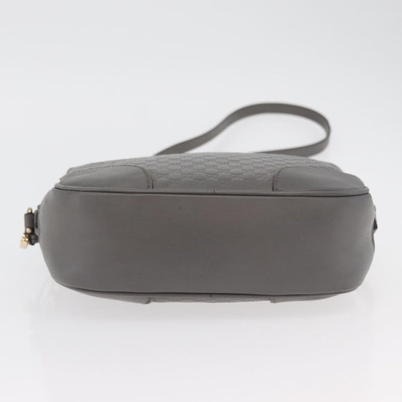GUCCI Micro GG Canvas Guccissima Bag Leather Outlet Gray Gold 449413 Auth 179640