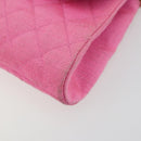 CHANEL Matelasse Chain Shoulder Bag Satin Gold Pink CC Auth 179642A-10