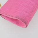 CHANEL Matelasse Chain Shoulder Bag Satin Gold Pink CC Auth 179642A-13