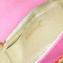 CHANEL Matelasse Chain Shoulder Bag Satin Gold Pink CC Auth 179642A-16