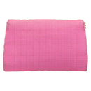 CHANEL Matelasse Chain Shoulder Bag Satin Gold Pink CC Auth 179642A-3