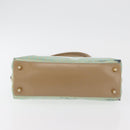 FENDI Zucchino Canvas Hand Bag Coated Canvas Green Gold Auth 179644-10