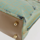 FENDI Zucchino Canvas Hand Bag Coated Canvas Green Gold Auth 179644-12