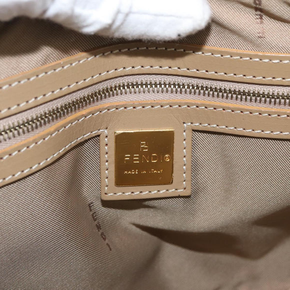 FENDI Zucchino Canvas Hand Bag Coated Canvas Green Gold Auth 179644