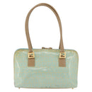FENDI Zucchino Canvas Hand Bag Coated Canvas Green Gold Auth 179644-2