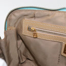 FENDI Zucchino Canvas Hand Bag Coated Canvas Green Gold Auth 179644-20