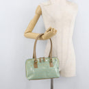 FENDI Zucchino Canvas Hand Bag Coated Canvas Green Gold Auth 179644-23