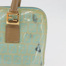 FENDI Zucchino Canvas Hand Bag Coated Canvas Green Gold Auth 179644-4