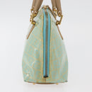 FENDI Zucchino Canvas Hand Bag Coated Canvas Green Gold Auth 179644-5