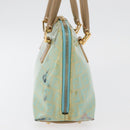 FENDI Zucchino Canvas Hand Bag Coated Canvas Green Gold Auth 179644-6