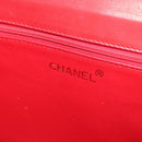 CHANEL Matelasse Chain Shoulder Bag Lamb Skin Red Gold CC Auth 179645A-16