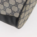 GUCCI GG Supreme Sherry Line Bag PVC Navy Gold Red 41 02 034 Auth 179646-15