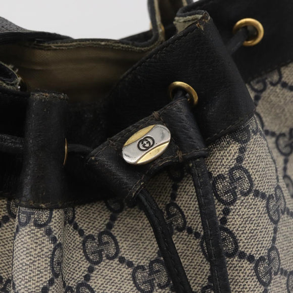 GUCCI GG Supreme Sherry Line Bag PVC Navy Gold Red 41 02 034 Auth 179646
