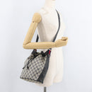 GUCCI GG Supreme Sherry Line Bag PVC Navy Gold Red 41 02 034 Auth 179646-22