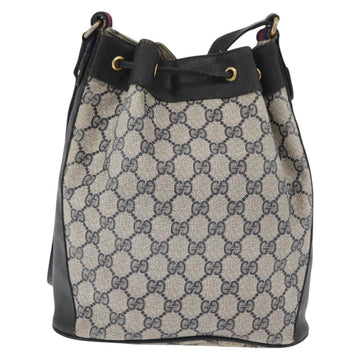 GUCCI GG Supreme Sherry Line Bag PVC Navy Gold Red 41 02 034 Auth 179646 - 0