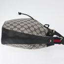 GUCCI GG Supreme Sherry Line Bag PVC Navy Gold Red 41 02 034 Auth 179646-3