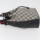 GUCCI GG Supreme Sherry Line Bag PVC Navy Gold Red 41 02 034 Auth 179646-4
