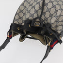 GUCCI GG Supreme Sherry Line Bag PVC Navy Gold Red 41 02 034 Auth 179646-6