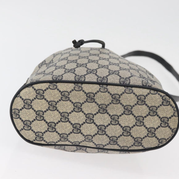 GUCCI GG Supreme Sherry Line Bag PVC Navy Gold Red 41 02 034 Auth 179646