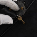 GUCCI GG Canvas Web Sherry Line Suitcase Black Gold Auth 179648-10