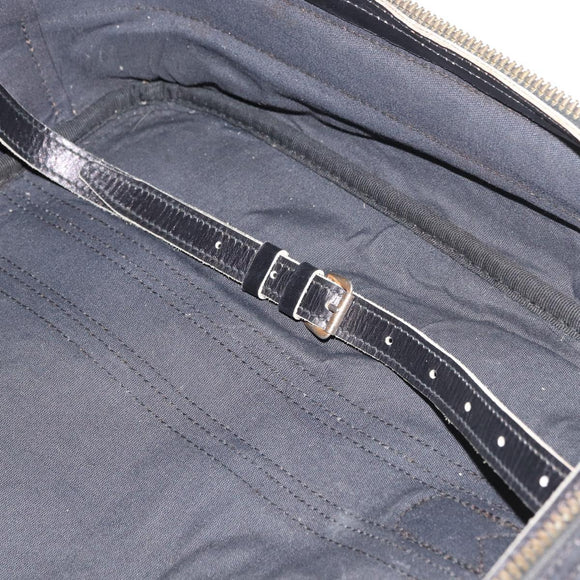 GUCCI GG Canvas Web Sherry Line Suitcase Black Gold Auth 179648