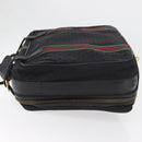 GUCCI GG Canvas Web Sherry Line Suitcase Black Gold Auth 179648-4