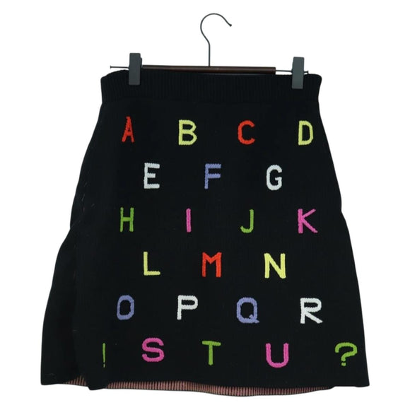 CHANEL Knitted Fabrics Skirt Wool Black CC Auth 179649M