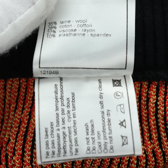 CHANEL Knitted Fabrics Skirt Wool Black CC Auth 179649M