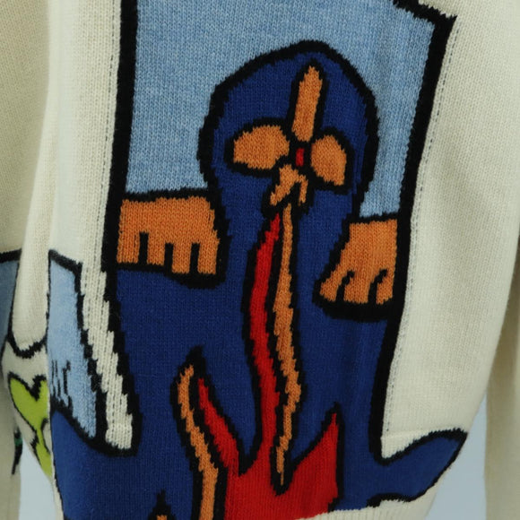 LOUIS VUITTON Knit Sweater Wool Multicolor LV Auth 179650M