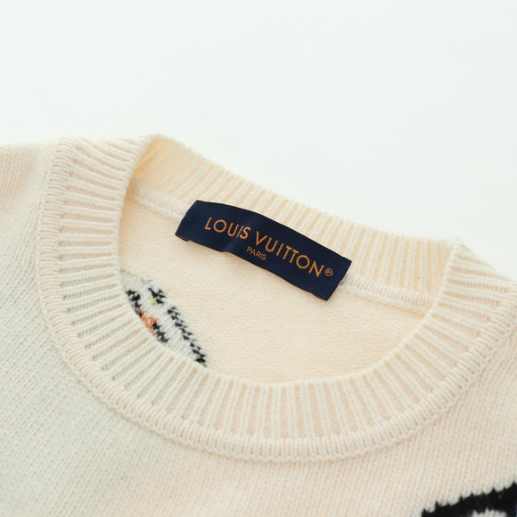 LOUIS VUITTON Knit Sweater Wool Multicolor LV Auth 179650M