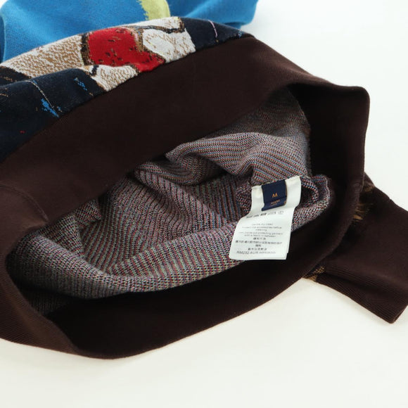 LOUIS VUITTON Knitted Hoodie Cotton Blue LV Auth 179652M