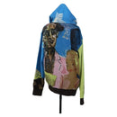 LOUIS VUITTON Knitted Hoodie Cotton Blue LV Auth 179652M-2