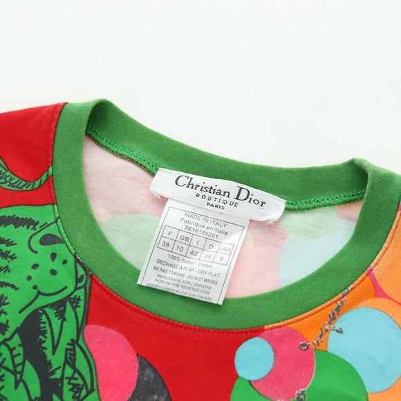 Christian Dior T Shirt Cotton Multicolor Auth 179653M