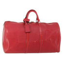 LOUIS VUITTON Epi Keepall 55 Boston Bag Red M42957 LV Auth 179665A-1