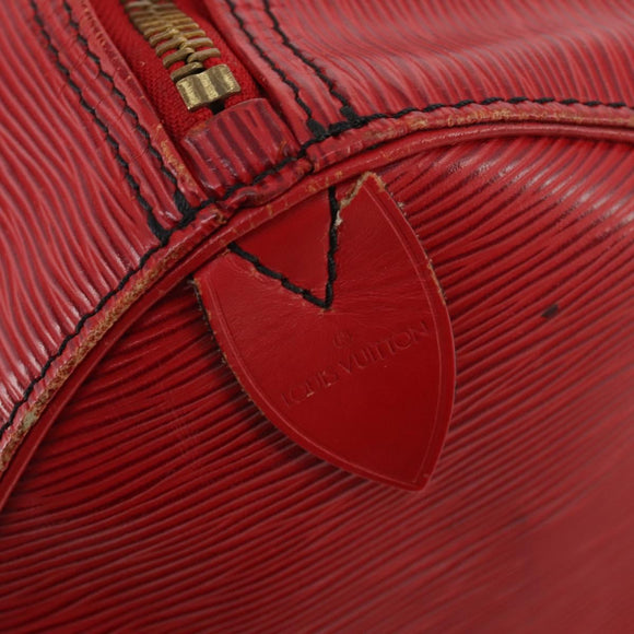 LOUIS VUITTON Epi Keepall 55 Boston Bag Red M42957 LV Auth 179665A