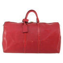 LOUIS VUITTON Epi Keepall 55 Boston Bag Red M42957 LV Auth 179665A-13