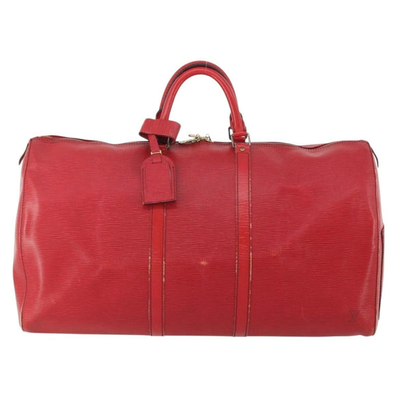 LOUIS VUITTON Epi Keepall 55 Boston Bag Red M42957 LV Auth 179665A