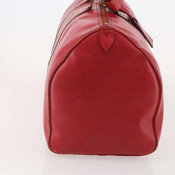 LOUIS VUITTON Epi Keepall 55 Boston Bag Red M42957 LV Auth 179665A