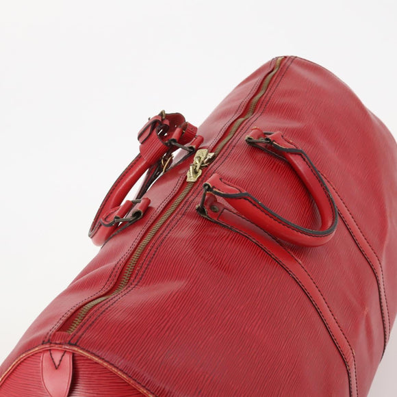 LOUIS VUITTON Epi Keepall 55 Boston Bag Red M42957 LV Auth 179665A