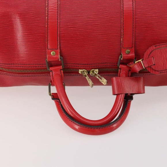 LOUIS VUITTON Epi Keepall 55 Boston Bag Red M42957 LV Auth 179665A