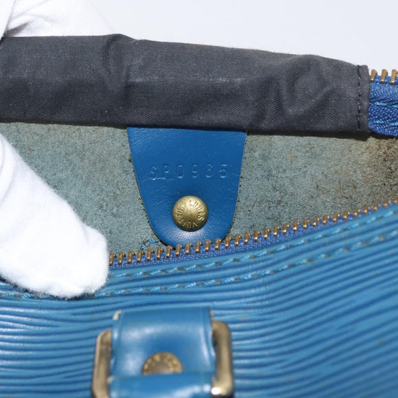 LOUIS VUITTON Epi Speedy 25 Hand Bag Toledo Blue M43015 LV Auth 179667A