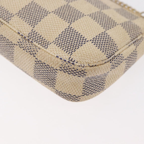 LOUIS VUITTON Damier Azur Mini Pochette Accessoires Pouch N63005 LV Auth 179688