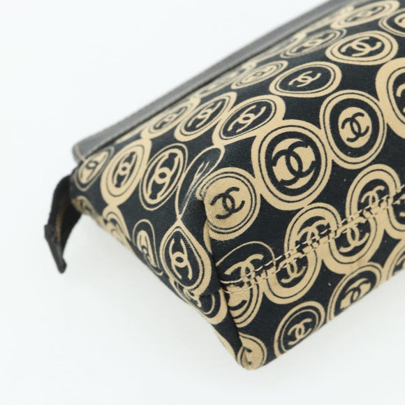 CHANEL Clutch Bag Cotton Beige Gold CC Auth 179696A