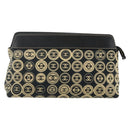 CHANEL Clutch Bag Cotton Beige Gold CC Auth 179696A-2